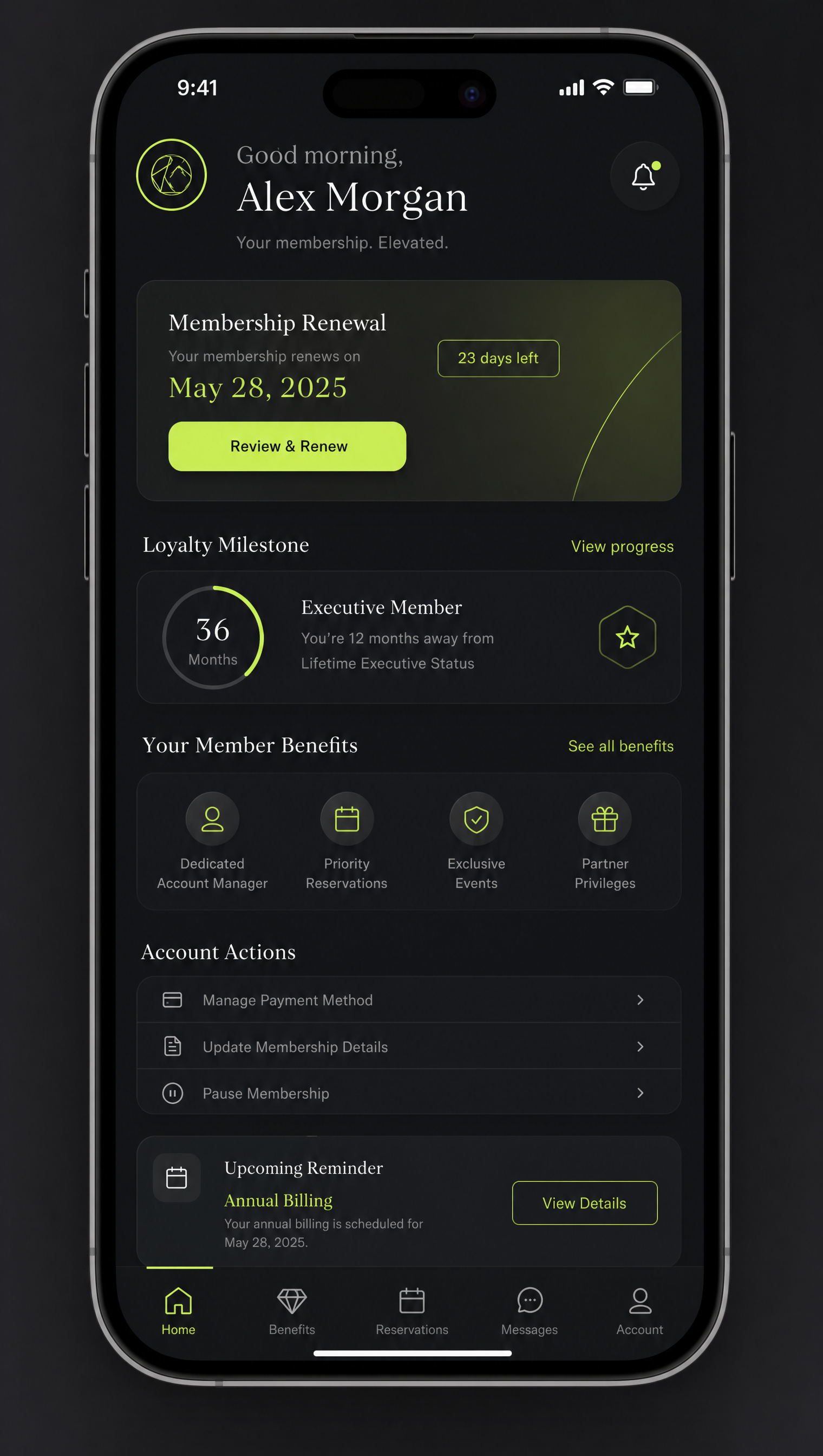 Member Area und Retention Use Case